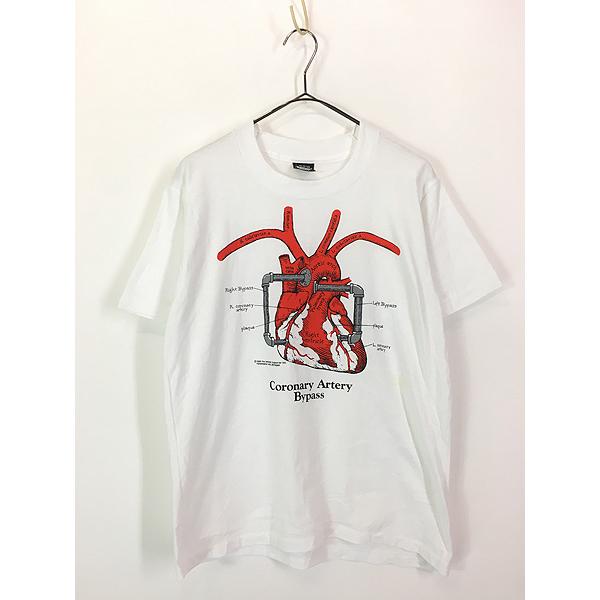古着 80s USA製 心臓 医学 手術 バイパス 臓器 ポップ アート Tシャツ