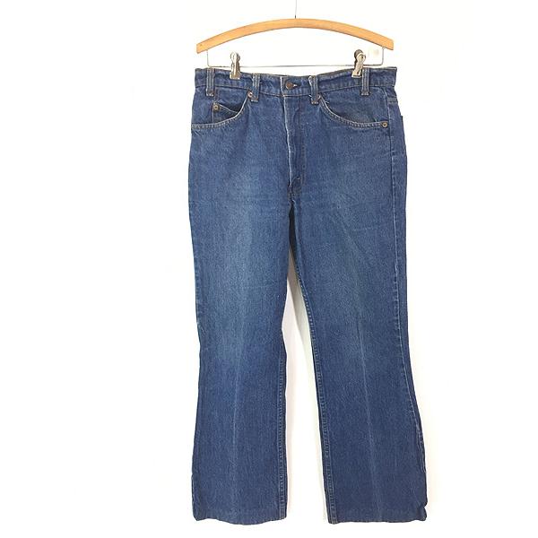 古着 80s Levi's 517-0215 濃紺 ブルー デニム ブーツカット パンツ