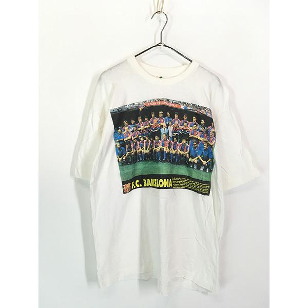 古着 90s F.C. BARCELONA バルセロナ サッカー フォト Tシャツ
