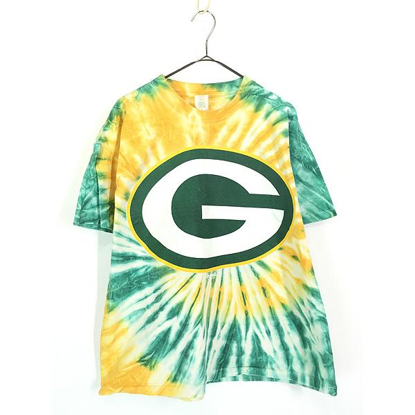 古着 90s NFL Green Bay Packers パッカーズ BIG プリント タイダイ T
