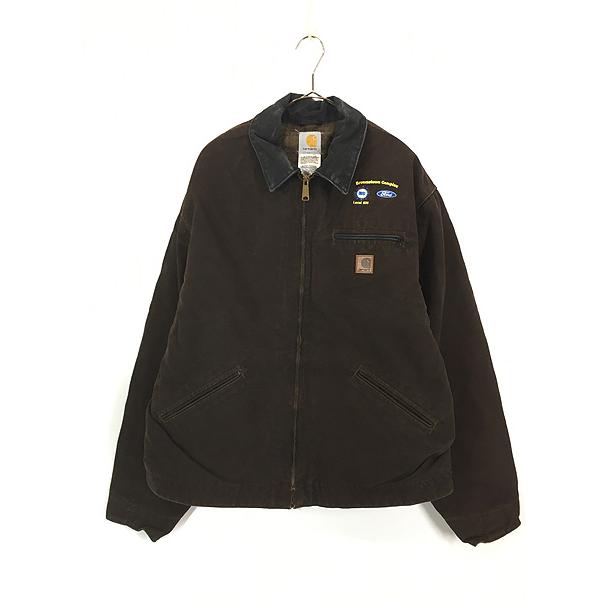 Carhartt/カーハート ダック デトロイトジャケット 裏地ブランケット 古着 Carhartt 裏地 チェック ブランケット ダークブラウン ダック