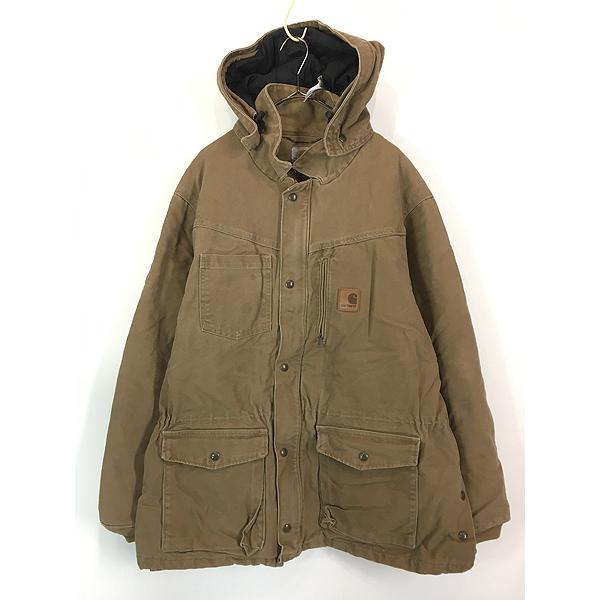 古着 Carhartt モカ ブラウン ダック 2way パデット ミドル ジャケット