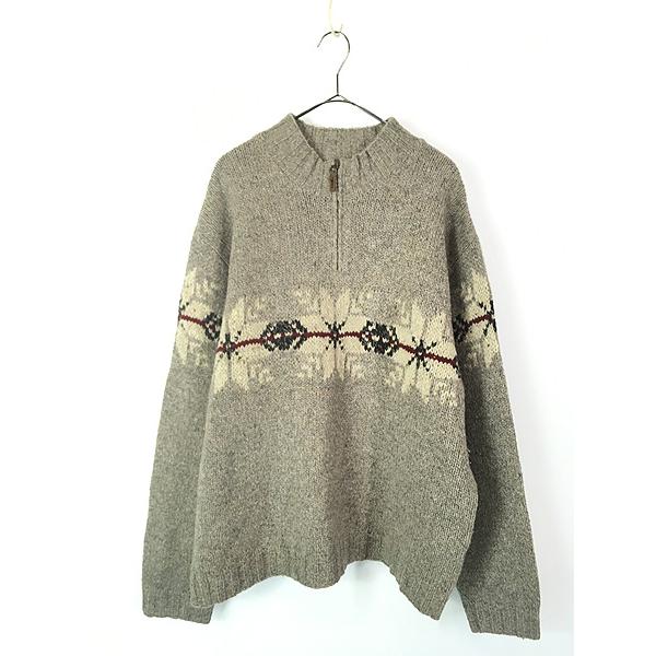 古着 90s Eddie Bauer Legend 雪柄 スノーフレーク ハーフジップ