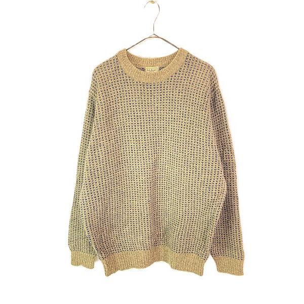 古着 90s LL Bean バーズアイ ヘビー ウール ニット セーター M-R 古着 90s LL Bean バーズアイ ヘビー ウール ニット セーター M-R