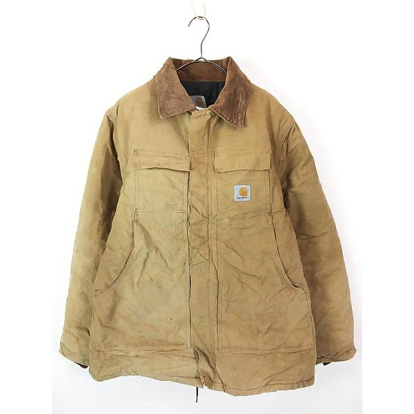 90s Carhartt トライディショナルジャケット USA製 フェード 古着 90s Carhartt フェード ブラウン ダック パデット