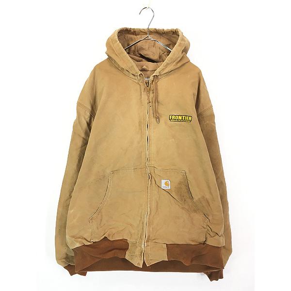 古着 Carhartt 裏地 メッシュ ブラウン ダック アクティブ パーカー
