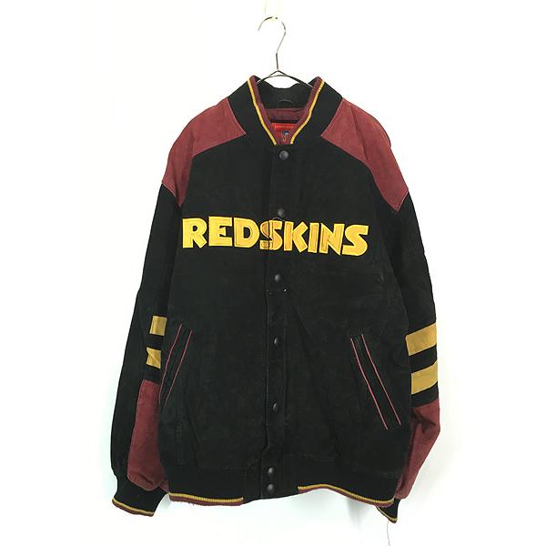古着 NFL Washington Redskins レッドスキンズ 本革 オール スエード