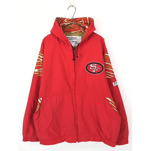 古着 90s USA製 ZUBAZ × Chalk Line NFL San Francisco 49ers フォーティナイナーズ ナイロン ジャケット XL 古着 古着 90s USA製 ZUBAZ × Chalk Line NFL San Francisco 49ers