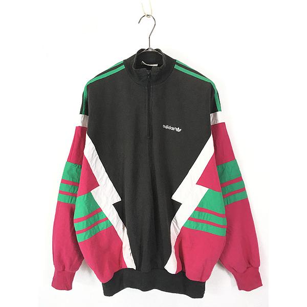 古着 80s adidas クレイジー パターン ハーフジップ スウェット トレーナー M位 古着 古着 80s adidas クレイジー パターン ハーフジップ スウェット