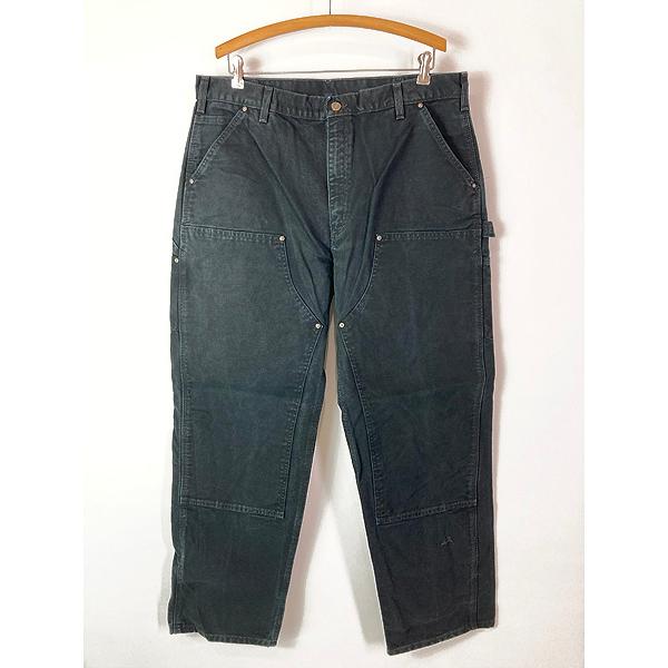 carhartt ペインターパンツ ダックパンツ ブラック W32 L34 古着 Carhartt ブラック ダック Wニー ペインター ワーク パンツ