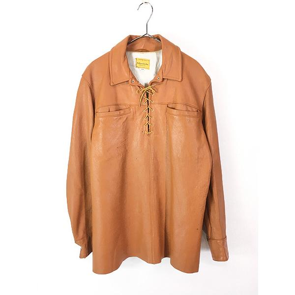 古着 60s Mid-Western Sport Togs 本革 ディアスキン レザー レース