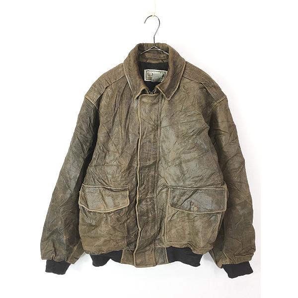 古着 00s LL Bean Type A-2 本革 ゴートスキン レザー フライング タイガー ジャケット ライトブラウン M-R 古着 00s LL Bean Type A-2 本革 ゴートスキン レザー フライング