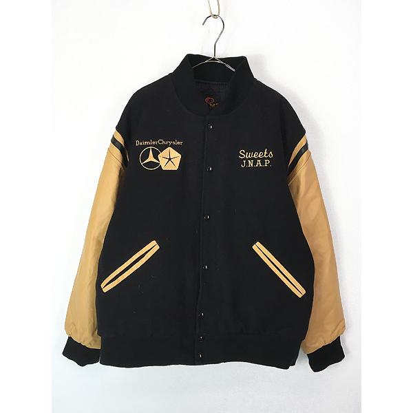 ※K※【美品】古着 90s USA製 CHRYSLER 本革 スタジャン 古着 90s USA製 Daimler Chrysler 「Mercedes-Benz」 ベンツ 本革