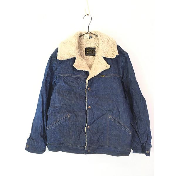 古着 70s USA製 Wrangler 「Wrange Coat」 濃紺 14oz デニム ボア