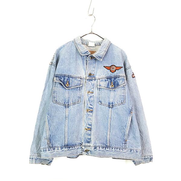 古着 90s HARLEY DAVIDSON シールド&バー 3面 パッチ デニム