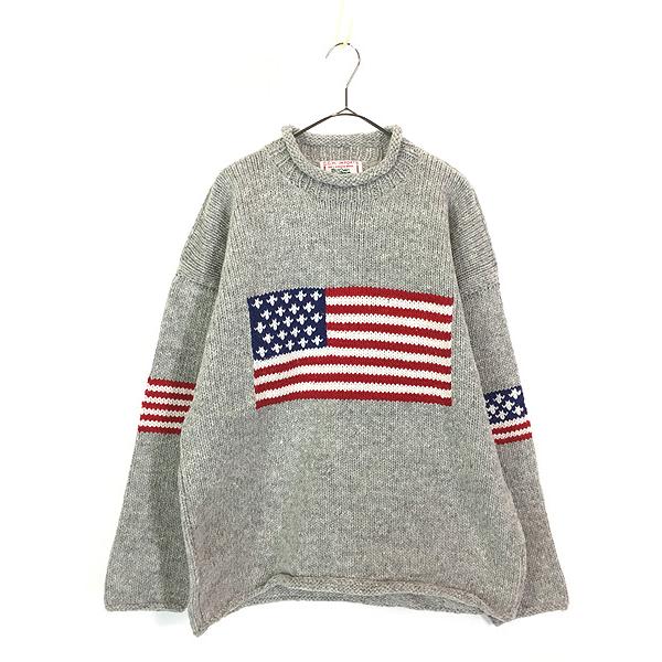 古着 90s エクアドル製 C.C.H. Import 星条旗 フラッグ ヘビー ウール