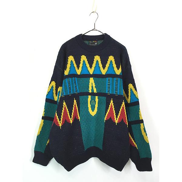 古着 90s オーストラリア製 COOGI カラフル マルチ パターン ウール 