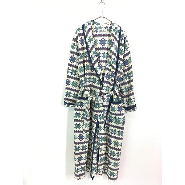 古着 80s USA製 LL Bean 雪柄 スノーフレーク ボーダー フリース