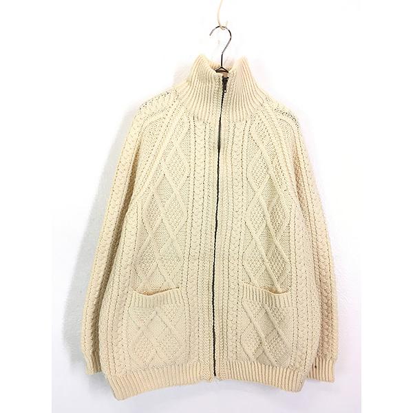 古着 80s Ireland製 Carraig Donn アラン フィッシャーマン ウール