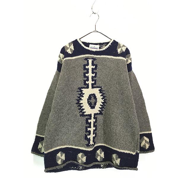 古着 90s エクアドル製 AMOS&ANDES ネイティブ チマヨ ヘビー ウール