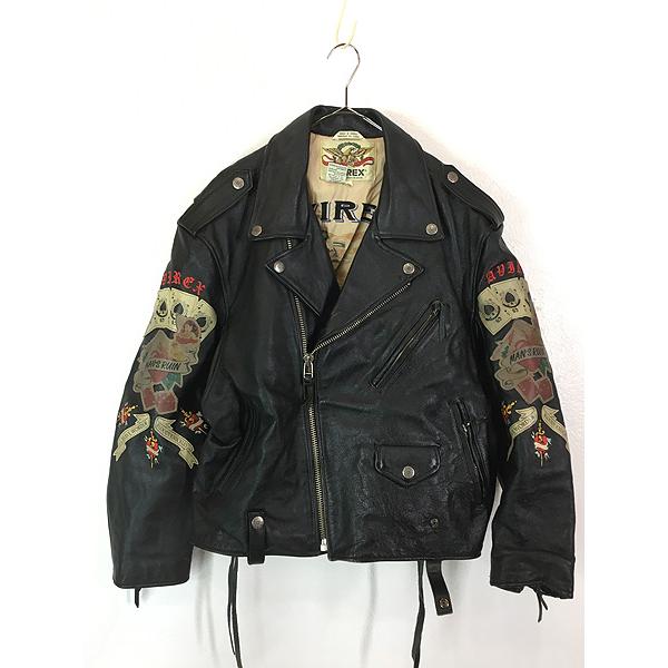 古着 90s AVIREX TATTOOING 「Homeward 1945」 本革 カウハイド 古着 90s AVIREX TATTOOING 「Homeward 1945」 本革 カウハイド
