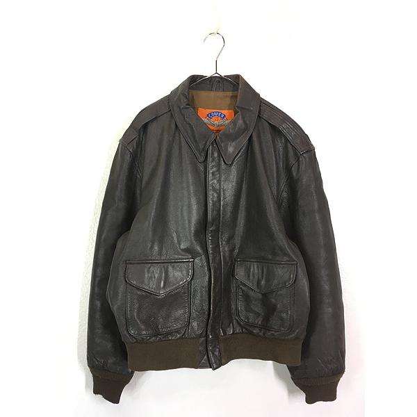 USA製 cooper レザージャケット A-2 ヴィンテージ 80s 古着 80-90s USA製 Cooper Type A-2 本革 ゴートスキン レザー