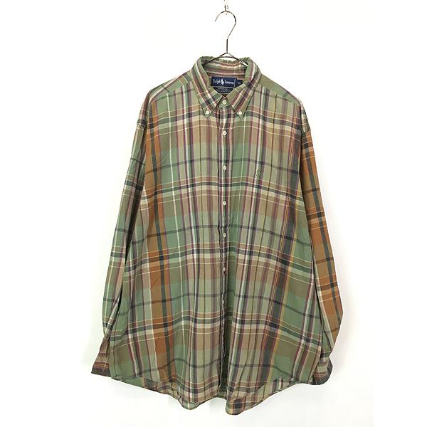 古着 90s Ralph Lauren ハンドウーブン マドラス チェック BD 古着 90s Ralph Lauren ハンドウーブン マドラス チェック BD