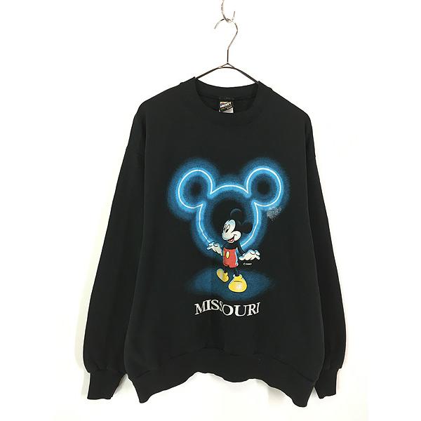古着 90s USA製 Disney Mickey ミッキー ネオン プリント 古着 90s USA製 Disney Mickey ミッキー ネオン プリント
