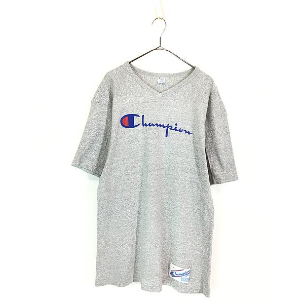 古着 80s USA製 Champion BIG ロゴ 霜降り 88/12ボディ フットボール T 