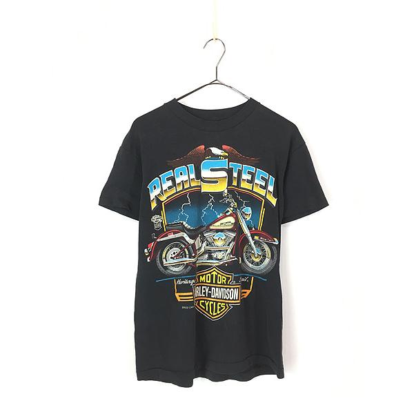 古着 80s HARLEY DAVIDSON 「REAL STEEL」 イーグル バイク サンダー T