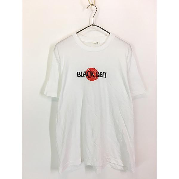［激レア］UNITED ユナイテッド Tシャツ ブラック 80s ジャパメタ 古着 80s USA製 BLACK BELT MAGAZINE 格闘技 雑誌 マガジン ロゴ T