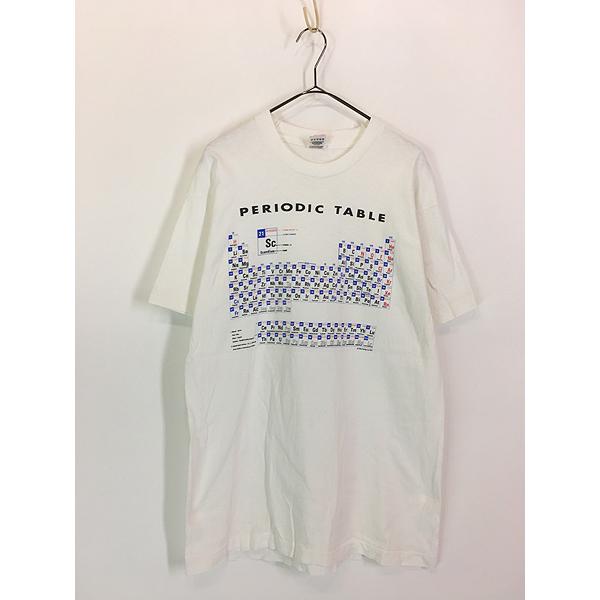 古着 90s USA製 PERIODIC TABLE 周期表 元素 化学 サイエンス Tシャツ 