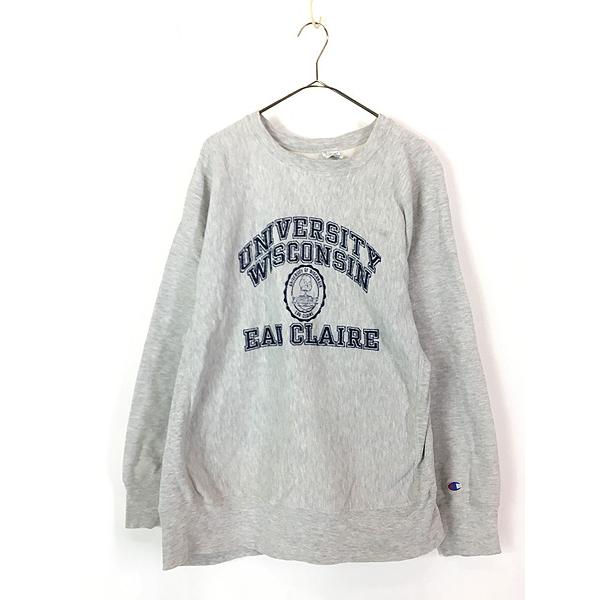 古着 80s USA製 Champion Reverse Weave 「WISCONSIN」 4段 カレッジ 