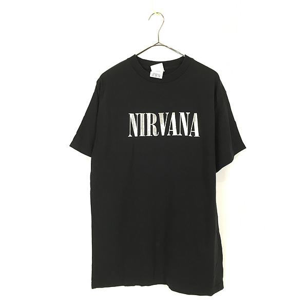 古着 90-00s USA製 NIRVANA シルバー メタリック グランジ ロック バンド Tシャツ M 古着 90-00s USA製 NIRVANA シルバー メタリック グランジ ロック