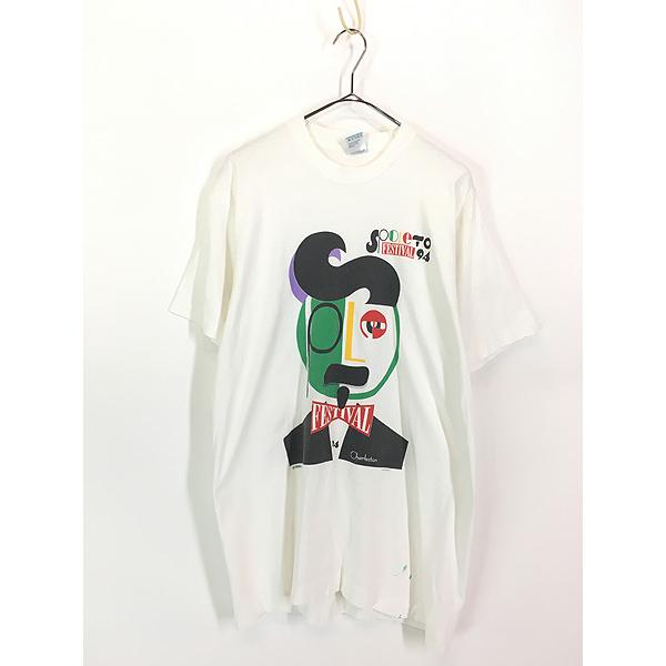古着 90s USA製 Spoleto Festival 舞台芸術 フェス フェイス