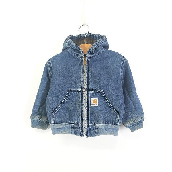 キッズ 古着 00s Carhartt 裏地 チェック柄 ブランケット デニム 