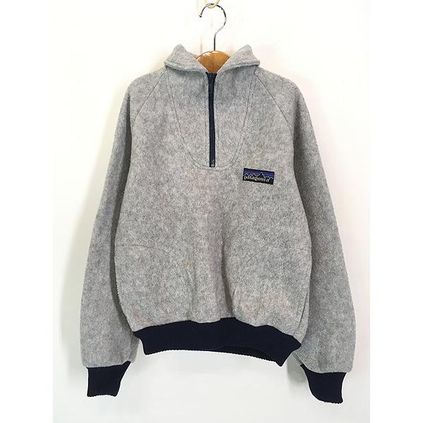 キッズ 古着 80s 初期 Patagonia 「デカタグ」 ハーフジップ フリース