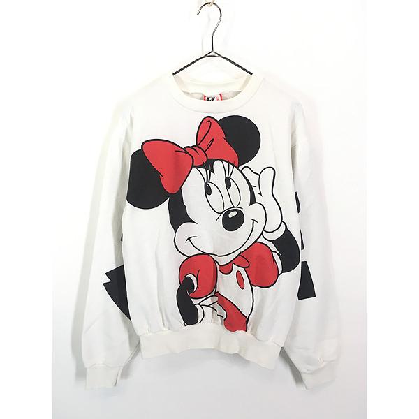 ヘインズ ヴィンテージ スウェット ミニー アメリカ製 古着 レディース 古着 90s USA製 Disney ミニーちゃん BIG 両面 プリント