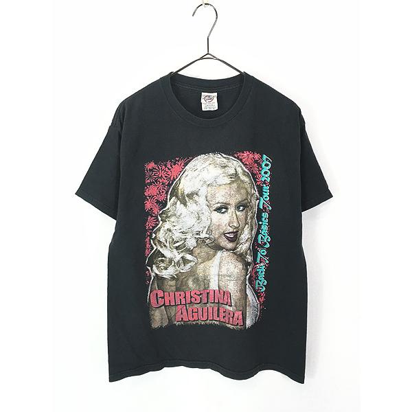 90s クリスティーナアギレラ USA製　ヴィンテージ　チビTシャツ　レディース レディース 古着 00s Christina Aguilera 「Back To Basics Tour 2007