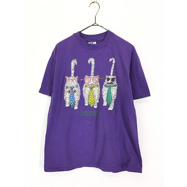 レディース 古着 90s USA製 Carol Montgomery 猫 ネコちゃん