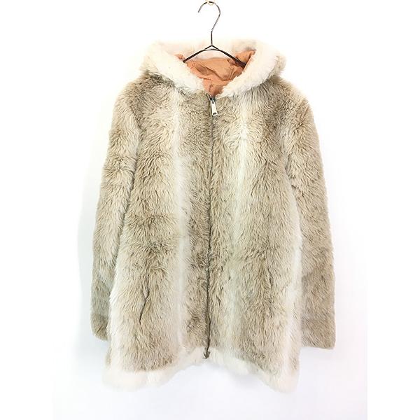 レディース 古着 60s USA製 ストライプ デザイン フーデッド フェイク