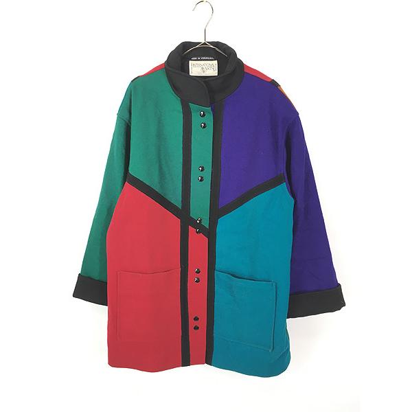 レディース 古着 90s INTERNATIONAL SCENE モンドリアン風 カラフル