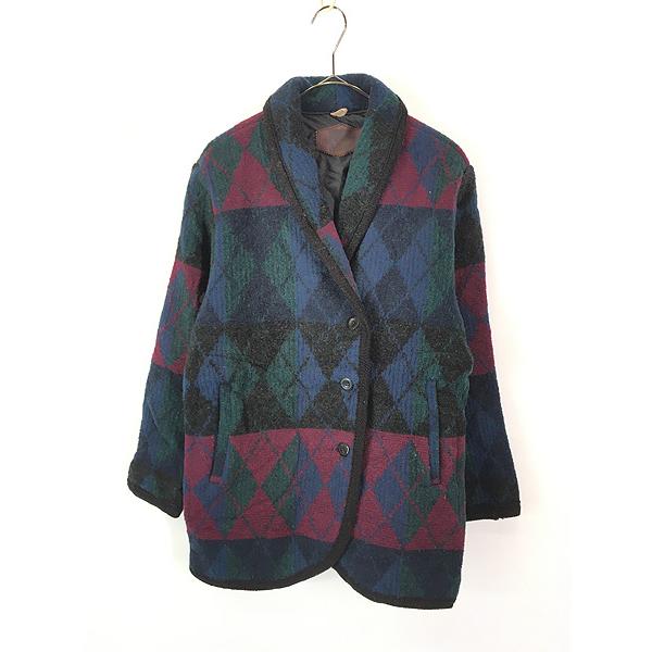 レディース 古着 90s USA製 WoolRich アーガイル ショールカラー