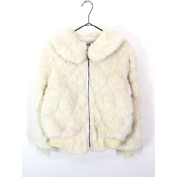 レディース 古着 70s USA製 Montgomery Ward 裏地キルティング フェイクファー ジャケット M位 古着 レディース 古着 70s USA製 Montgomery Ward 裏地キルティング