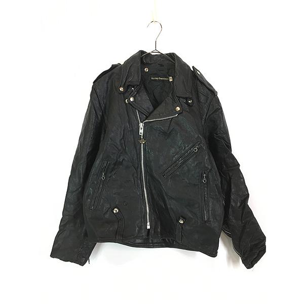 古着 80s Harley Davidson 本革 レザー ダブル ライダース ジャケット