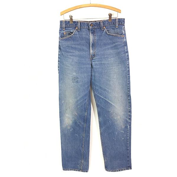 古着 90s USA製 Levi's 505-0215 リペア 濃紺 ブルー デニム パンツ