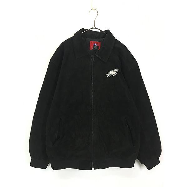 古着 Philadelphia Eagles イーグルス 本革 スエード レザー パデット ジャケット XL 古着 古着 Philadelphia Eagles イーグルス 本革 スエード レザー パデット