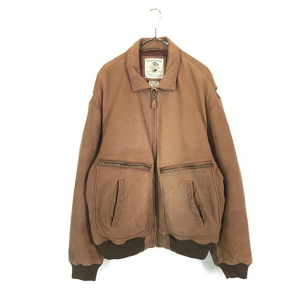 古着 80s BANANA REPUBLIC 「Safari & Travel」 A-2 タイプ 本革 