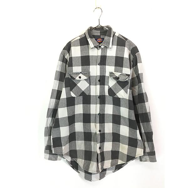 70s】Dickies チェック フランネルシャツ オンブレシャドー