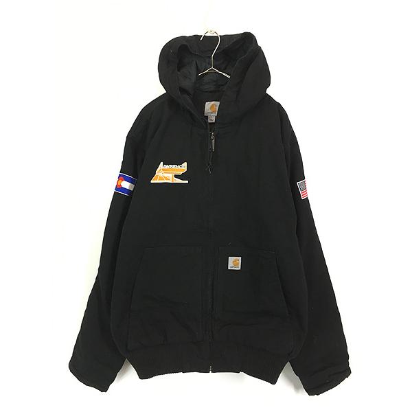 古着 Carhartt ブラック ダック 星条旗 州旗 フラッグ 刺しゅう 
